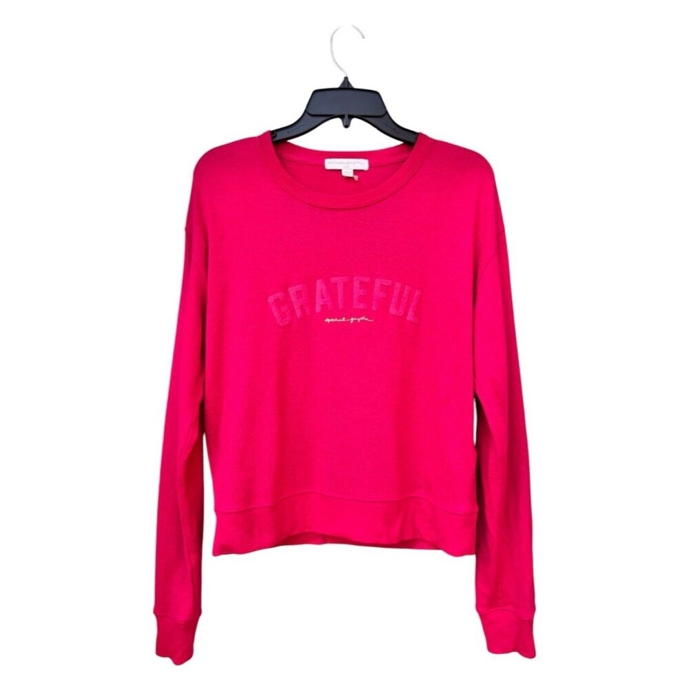 Spiritual Gangster Grateful Pink Crewneck Lightweight Sweater Size L - Picture 2 of 5